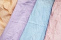 Texture of multi-colored fabrics, close-up Royalty Free Stock Photo
