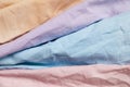 Texture of multi-colored fabrics, close-up Royalty Free Stock Photo