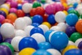 Texture of multi-colored plastic balls for the background. close-up, background in blur Royalty Free Stock Photo