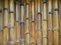 Texture of natural Bamboo trunk cut into long half weave together make a wall, abstract look, vertical line Royalty Free Stock Photo