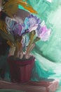 Texture oil painting, flowers, art, painted color image, paint Royalty Free Stock Photo