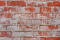 Texture of an old brick wall. Grunge red stone wall background. Old masonry, shabby facade. Vintage red brick wall Royalty Free Stock Photo