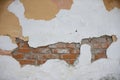 Texture of an old brick wall with peeling Royalty Free Stock Photo