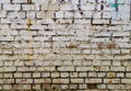 Texture of old brick wall of red brick and lime or brickwork background Royalty Free Stock Photo