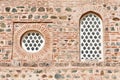 Texture of the old brick wall and windows Royalty Free Stock Photo