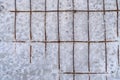 Texture Of Old Cement Or Concrete Wall With Reinforcement Mesh. Can Be Used As Background