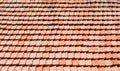 Texture of old clay roof tiles on a building roof Royalty Free Stock Photo