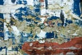 Texture of old concrete wall with many peeled paint layers Royalty Free Stock Photo