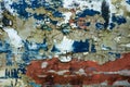 Texture of old concrete wall with many peeled paint layers Royalty Free Stock Photo