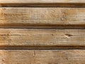 Texture of old and cracked wooden panels covered with old peeled beige paint