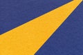 Texture of old craft navy blue and yellow color paper background, macro. Vintage abstract denim cardboard Royalty Free Stock Photo