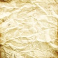 Texture of old crumpled paper, beige, brown grunge background for design