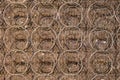 Texture of old furniture springs, brown background close-up Royalty Free Stock Photo