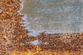 Texture of old metal covered with rust background