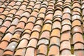 Texture of old tile roof Royalty Free Stock Photo