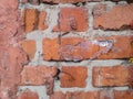 Texture of old red brick brick wall clay. Ancient brickwork background Royalty Free Stock Photo