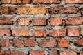 Texture of old red brick wall