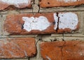 Texture of old red clay brick brick wall and brickwork background Royalty Free Stock Photo