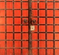Texture of the old red metal door Kremlin, Kazan, Tatarstan, Russia Royalty Free Stock Photo