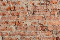 Texture of the old red-orange brick wall, background Royalty Free Stock Photo