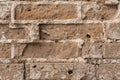 Texture of an old ruined brick wall of an ancient building Royalty Free Stock Photo