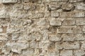 Texture of an old ruined brick wall of an ancient building Royalty Free Stock Photo