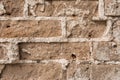 Texture of an old ruined brick wall of an ancient building Royalty Free Stock Photo