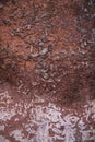 The texture of an old rustic wall is covered with red stucco. Abstract background for design Royalty Free Stock Photo