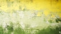 Texture of old rustic wall covered with yellow and green stucco Royalty Free Stock Photo
