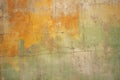 Texture of old rustic wall covered with yellow and green stucco Royalty Free Stock Photo