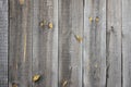 The texture of an old rustic wooden fence made of flat processed boards. Detailed image of a street fence of a rustic type made o Royalty Free Stock Photo