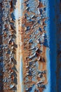 Texture of old rusty corrugated metal surface with peeling blue paint Royalty Free Stock Photo