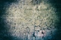 Texture, old, shabby, cracked concrete wall. Vignette. Backgrounds Royalty Free Stock Photo