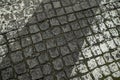 The texture of the old stone pavement after the rain. Royalty Free Stock Photo