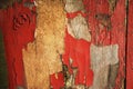 Texture of old vintage planks with shabby orange paint Royalty Free Stock Photo