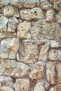 The texture of the old wall of boulder, the background surface of large stones Royalty Free Stock Photo