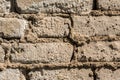 Texture of the old wall of brick blocks, scattered brick and brickwork, architecture abstract background Royalty Free Stock Photo