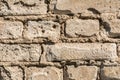 Texture of the old wall of brick blocks, scattered brick and brickwork, architecture abstract background Royalty Free Stock Photo