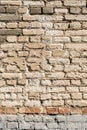 Texture of the old wall of brick blocks, scattered brick and brickwork, architecture abstract background Royalty Free Stock Photo