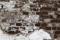 Texture of an old wall of red brick and plaster Royalty Free Stock Photo