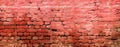 Texture of an old weathered damaged brick wall as background