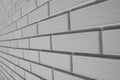 Texture of old white brick wall in perspective. Grunge background Royalty Free Stock Photo