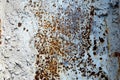 Texture of an old white rusted metal iron sheet. Detailed rust background Royalty Free Stock Photo