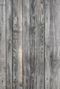 Texture of an old wooden fence with weathered gray planks nailed in rusty nails, vertical shot Royalty Free Stock Photo