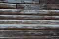 Texture of old wooden timbered wall. Log house Royalty Free Stock Photo