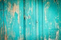 Texture of an old wooden turquoise door. the blue paint is peeling, cracked. vintage texture, background for your text Royalty Free Stock Photo