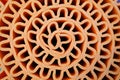 Texture of orange foam sheet rolled in wave shape, use as background Royalty Free Stock Photo