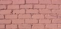 Texture of painted brown brickwork. Old wall, built over 100 years ago Royalty Free Stock Photo