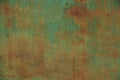 texture from part of an old green metal wall in brown rust Royalty Free Stock Photo