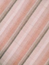 texture, pattern, background of white, cream and brown striped fabric with vintage style Royalty Free Stock Photo